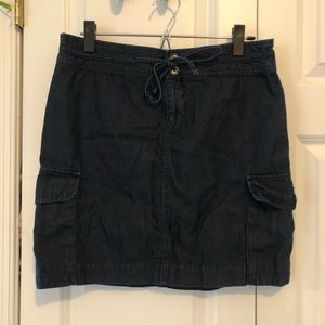 Ann Taylor LOFT | Cargo Denim Tie Drawstring Waist Skirt Size 6